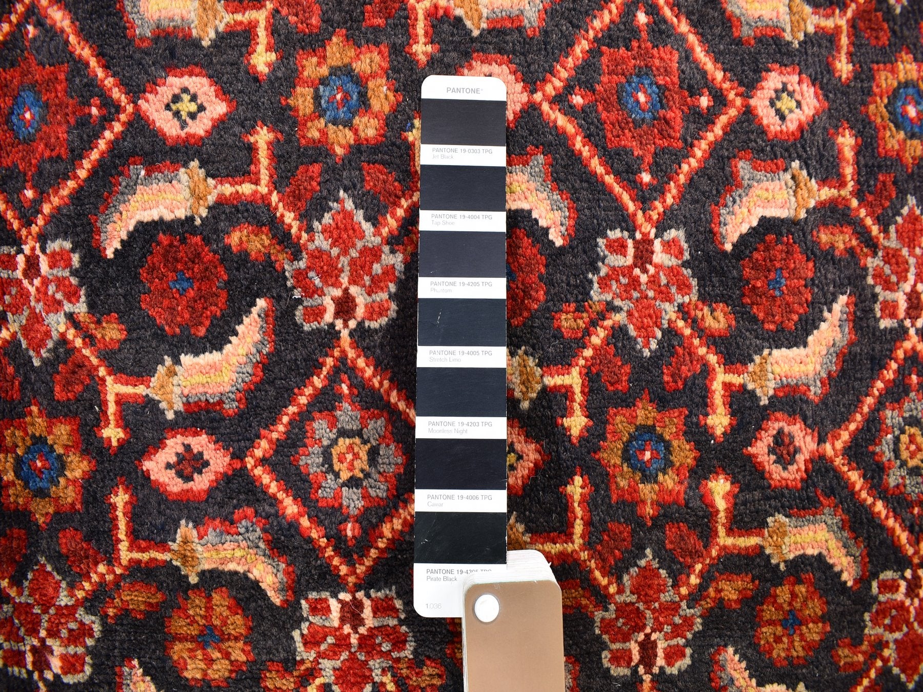 Mahal Persian hand-knotted wool rug in Black & Red, 6'1" x 10' — SKU O059697 (view 3)
