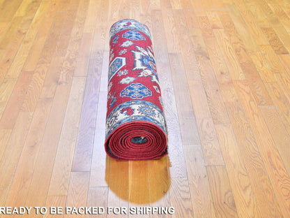 Red 3'10" x 17'3" Tribal Hand knotted Wool Rug - Sku: O059699