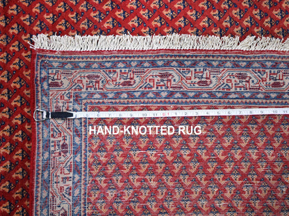 Red 4'6" x 10'9" Persian Hand knotted Wool Rug - Sku: O059703