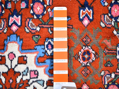 Orange 3'3" x 4'5" Persian Hand knotted Wool Rug - Sku: O059709