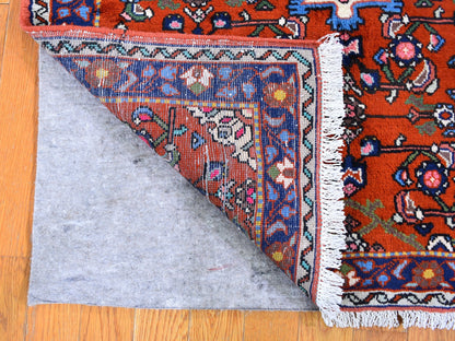 Orange 3'3" x 4'5" Persian Hand knotted Wool Rug - Sku: O059709