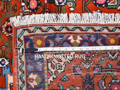 Orange 3'3" x 4'5" Persian Hand knotted Wool Rug - Sku: O059709