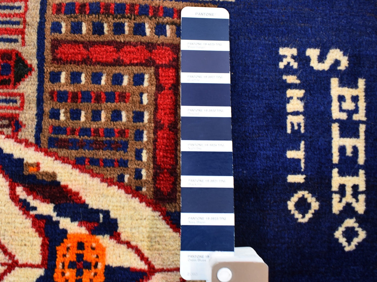 Baluch Persian hand-knotted wool rug in Blue, 3' x 4'10" — SKU O059712 (view 4)