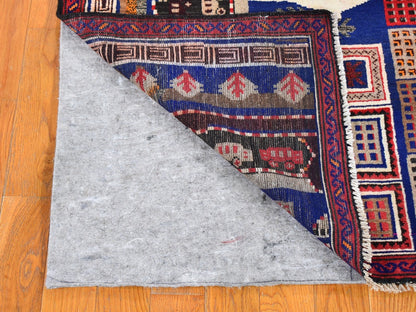 Blue 3'0" x 4'10" Persian Hand knotted Wool Rug - Sku: O059712