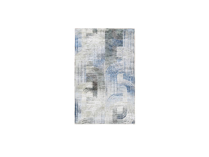 Blue 3'1" x 5'0" Modern and Contemporary Hand knotted Wool/Silk Rug - Sku: O059737