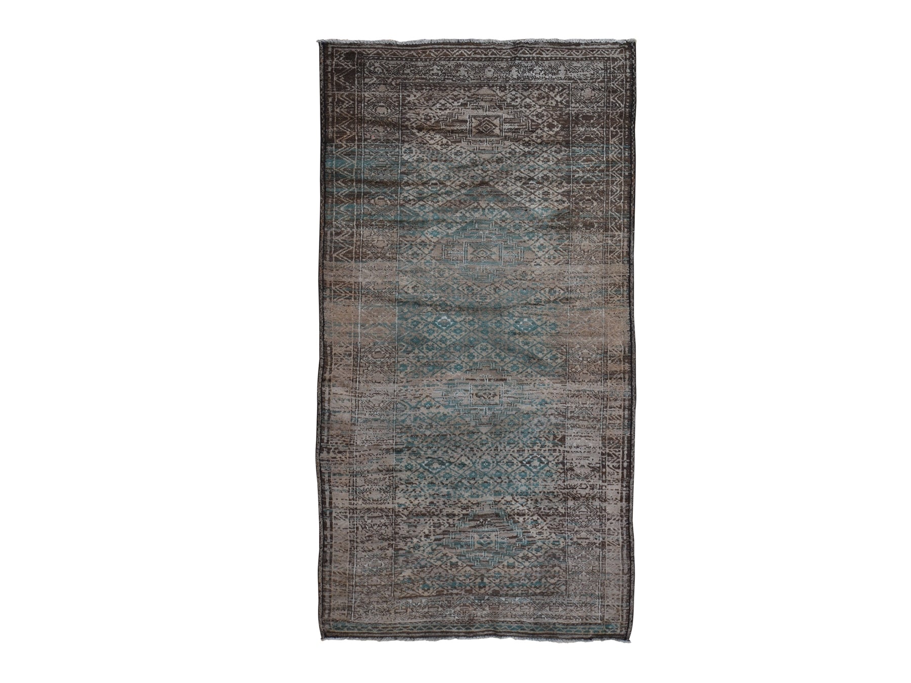 Baluch Tribal & Geometric hand-knotted wool rug in Brown, 4' x 8' — SKU O059770