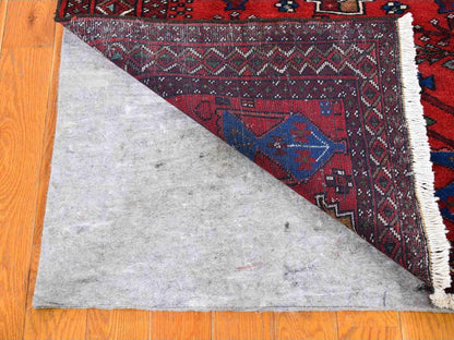 Red 4'1" x 8'6" Persian Hand knotted Wool Rug - Sku: O059837