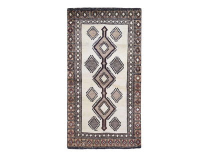 Ivory 3'6" x 6'10" Persian Hand knotted Wool Rug - Sku: O059845