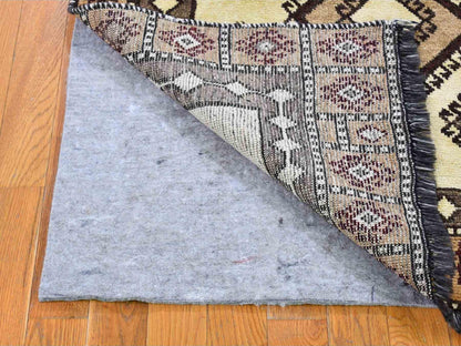 Gabbeh Persian hand-knotted wool rug in Ivory & Light Brown, 3'6" x 6'10" — SKU O059845 (view 4)