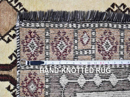 Ivory 3'6" x 6'10" Persian Hand knotted Wool Rug - Sku: O059845