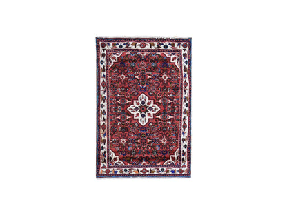 Red 3'6" x 5'1" Persian Hand knotted Wool Rug - Sku: O059848