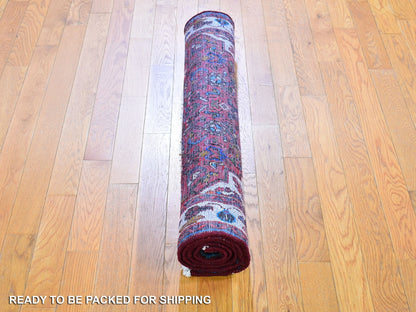 Red 3'6" x 5'1" Persian Hand knotted Wool Rug - Sku: O059848