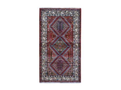 Red 3'8" x 6'5" Persian Hand knotted Wool Rug - Sku: O059851