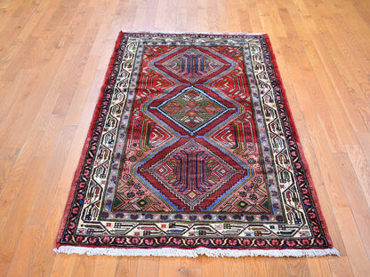 Red 3'8" x 6'5" Persian Hand knotted Wool Rug - Sku: O059851