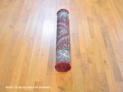 Red 3'8" x 6'5" Persian Hand knotted Wool Rug - Sku: O059851