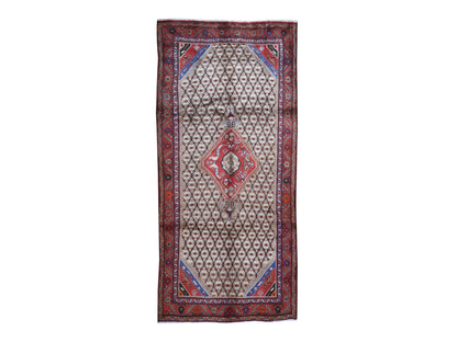 Serab Persian hand-knotted wool runner in Brown & Red, 4'9" x 10'1" — SKU O059857