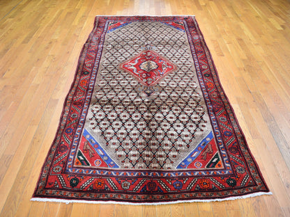Serab Persian hand-knotted wool runner in Brown & Red, 4'9" x 10'1" — SKU O059857 (view 2)