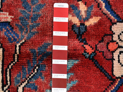 Red 3'5" x 9'7" Persian Hand knotted Wool Rug - Sku: O059860