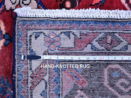 Red 3'5" x 9'7" Persian Hand knotted Wool Rug - Sku: O059860