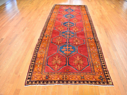 Red 5'0" x 12'9" Persian Hand knotted Wool Rug - Sku: O059867