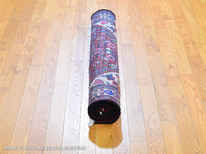 Red 3'7" x 5'1" Persian Hand knotted Wool Rug - Sku: O059880
