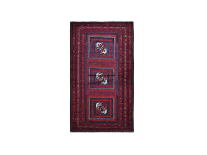 Red 3'5" x 6'1" Persian Hand knotted Wool Rug - Sku: O059885