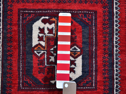 Red 3'5" x 6'1" Persian Hand knotted Wool Rug - Sku: O059885