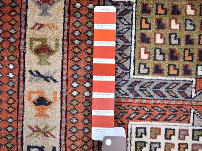 Brown 4'0" x 5'10" Persian Hand knotted Wool Rug - Sku: O059925