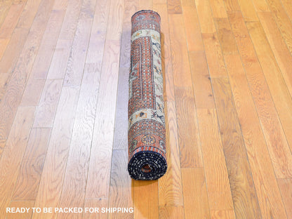 Brown 4'0" x 5'10" Persian Hand knotted Wool Rug - Sku: O059925