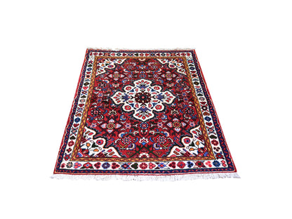 Red 3'3" x 4'7" Persian Hand knotted Wool Rug - Sku: O059932
