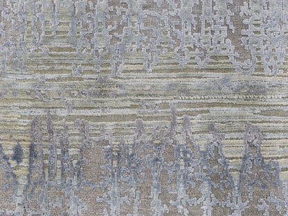 Pink 9'0" x 12'5" Modern / Contemporary Hand knotted Wool/Silk Rug - Sku: O059948