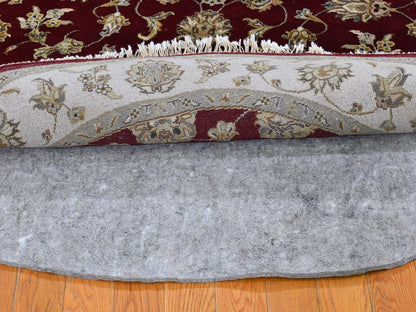 Red 5'0" x 5'0" Traditional Hand knotted Wool/Silk Rug - Sku: O059951