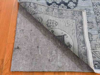 Grey 3'0" x 5'2" Wool and Silk Hand knotted Wool/Silk Rug - Sku: O059954