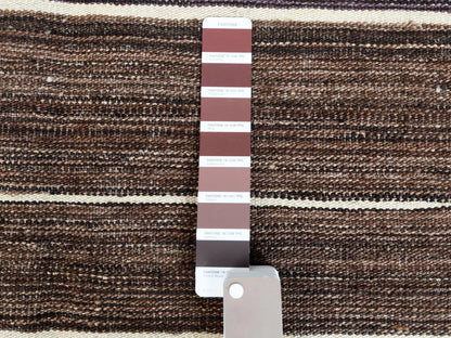 Kilim Flat-Weave hand-knotted wool rug in Brown, 9'6" x 12' — SKU O060036 (view 4)
