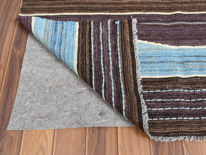 Kilim Flat-Weave hand-knotted wool rug in Brown, 8'2" x 10'1" — SKU O060038 (view 3)