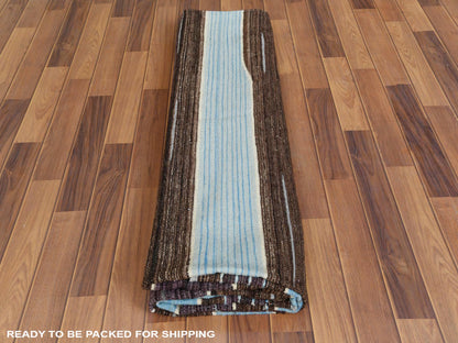 Kilim Flat-Weave hand-knotted wool rug in Brown, 8'2" x 10'1" — SKU O060038 (view 5)