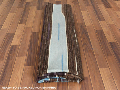 Kilim Flat-Weave hand-knotted wool rug in Brown, 8'3" x 10'2" — SKU O060039 (view 4)