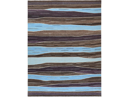 Brown 10'5" x 14'0" Flat Weave Hand woven Wool Rug - Sku: O060042
