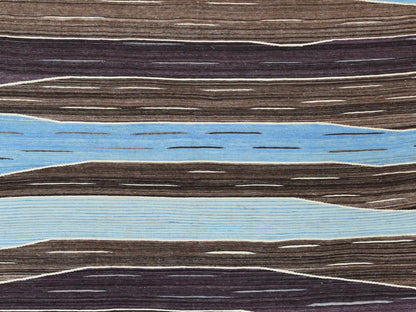 Kilim Flat-Weave hand-knotted wool rug in Brown, 10'5" x 14' — SKU O060042 (view 2)