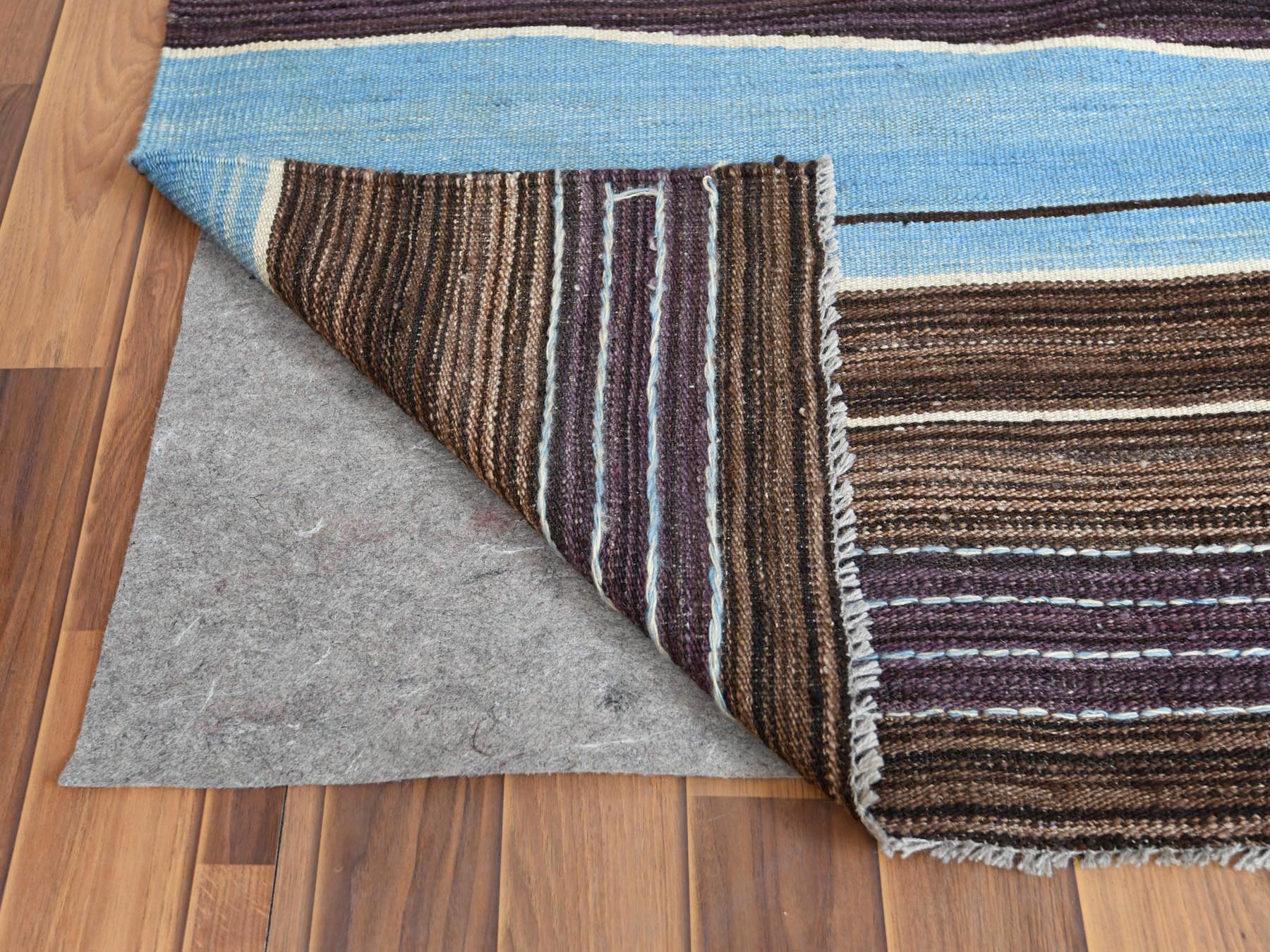 Kilim Flat-Weave hand-knotted wool rug in Brown, 10'5" x 14' — SKU O060042 (view 3)