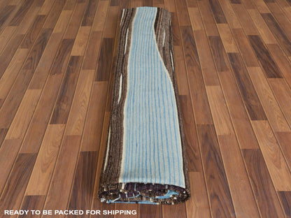 Kilim Flat-Weave hand-knotted wool rug in Brown, 10'5" x 14' — SKU O060042 (view 5)