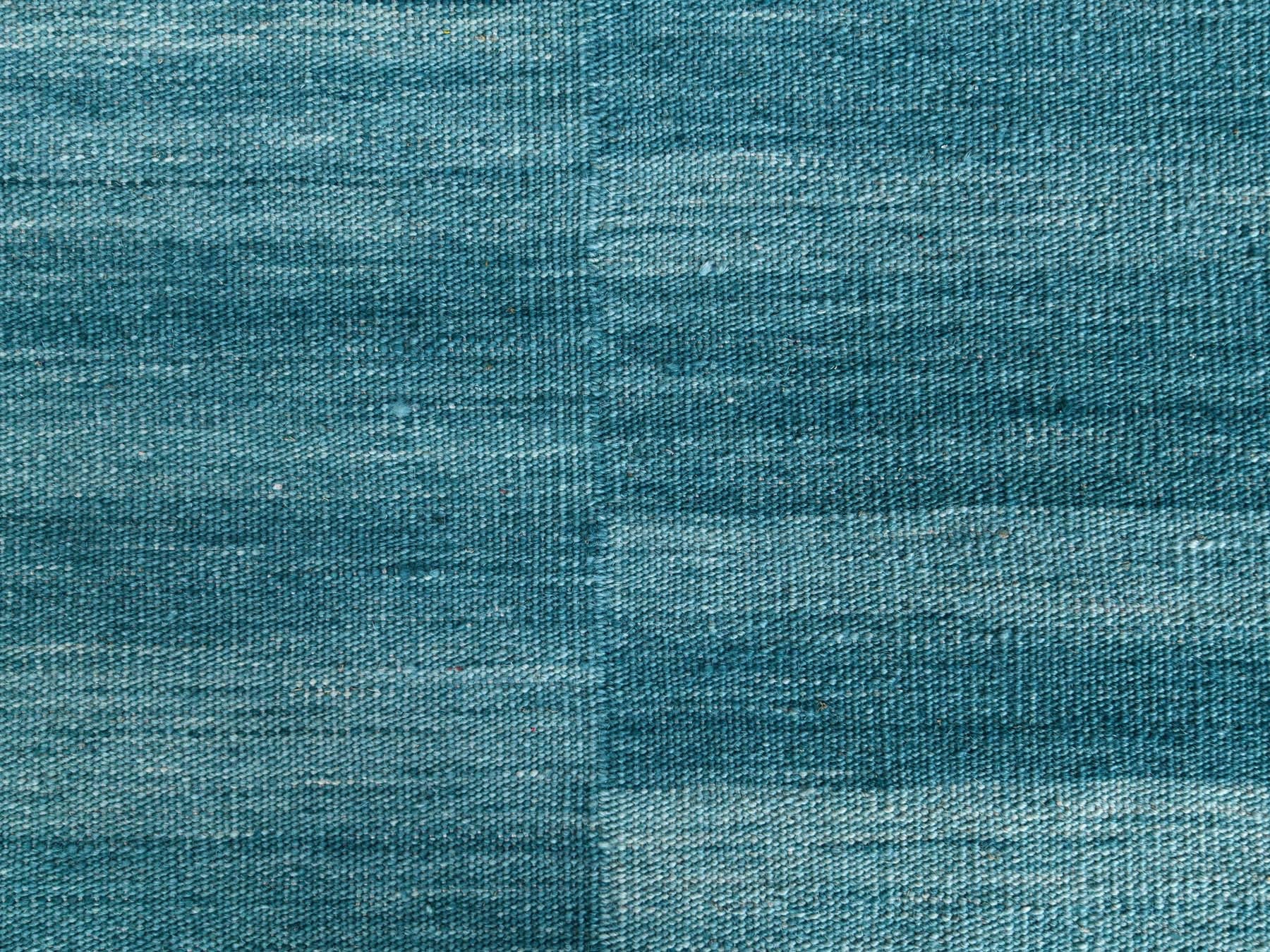 Teal 10'8" x 14'1" Flatweave / Kilim Hand woven Wool Rug - Sku: O060053