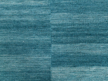 Teal 10'8" x 14'1" Flatweave / Kilim Hand woven Wool Rug - Sku: O060053