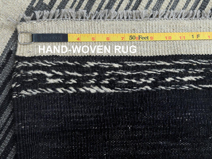 Ivory 6'3" x 9'0" Flat Weave Hand woven Wool Rug - Sku: O060082