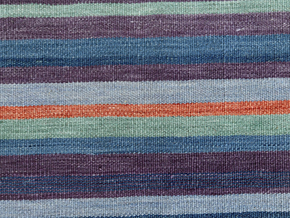 Kilim Flat-Weave hand-knotted wool rug in Green, 9'3" x 12'1" — SKU O060091 (view 2)