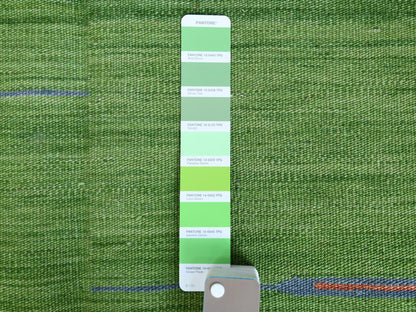 Green 9'3" x 12'1" Flatweave / Kilim Hand woven Wool Rug - Sku: O060091