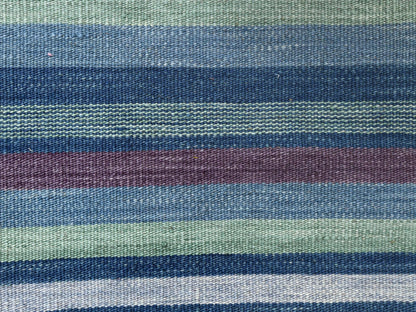 Kilim Flat-Weave hand-knotted wool rug in Green, 6'3" x 9'2" — SKU O060096 (view 2)