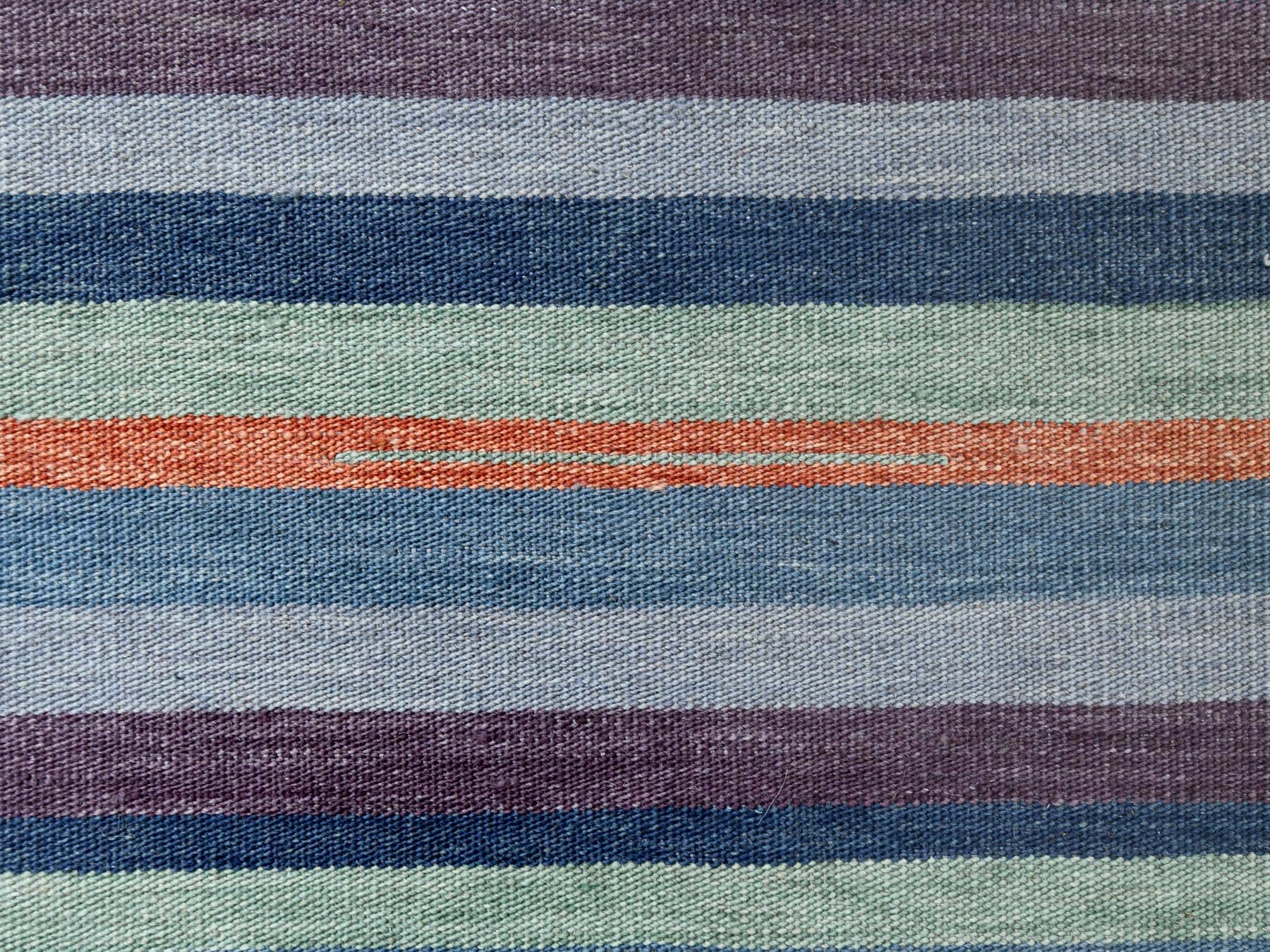 Kilim Flat-Weave hand-knotted wool rug in Green, 10'4" x 14'2" — SKU O060097 (view 2)
