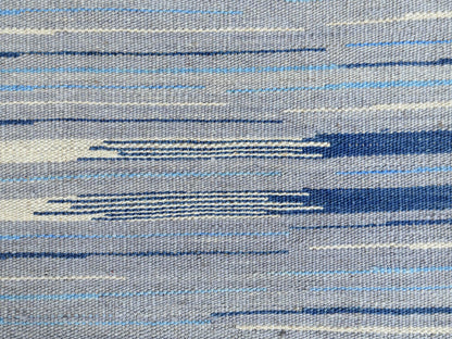 Kilim Flat-Weave hand-knotted wool rug in Blue, 9'6" x 12' — SKU O060113 (view 2)