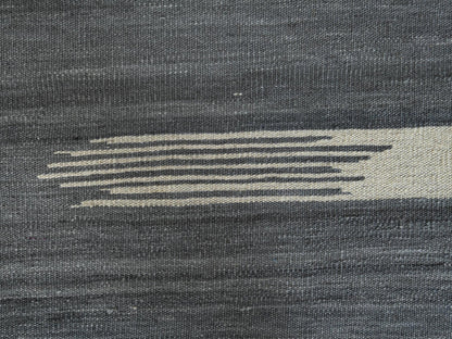 Grey 12'5" x 14'10" Flatweave / Kilim Hand woven Wool Rug - Sku: O060124